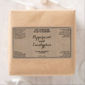 Étiquette Kraft w curly text cosmetics bottle label (En situation)