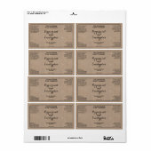 Étiquette Kraft w curly text cosmetics bottle label (Feuille entière)