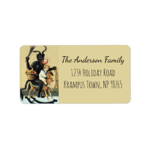 Étiquette Krampus Rocking Horse Mauvais Démon Noël Noël