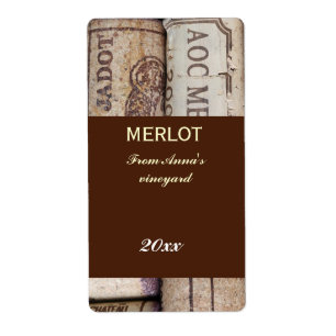 Étiquette La bouteille de vin bouche l'étiquette de
