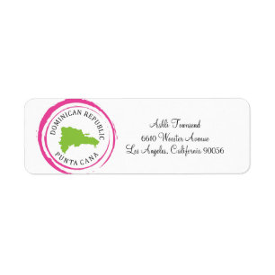 Étiquette La carte de la République Dominicaine et