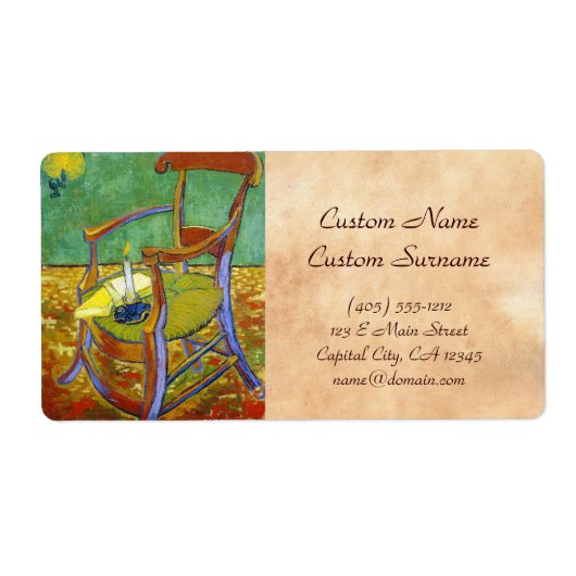 Étiquette La chaise de Gauguin vincent van gogh peinture (Devant)