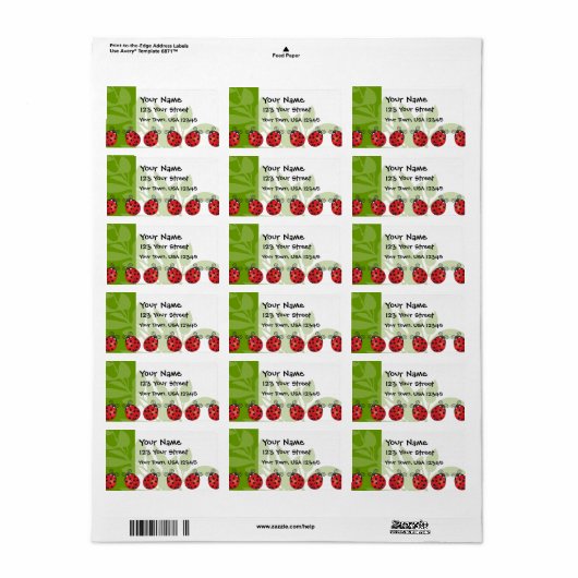 Étiquette La chance de Ladybug (Feuille entière)