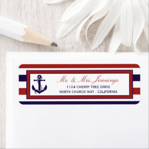 Étiquette La collection de Mariages d'Ancres nautiques Red &