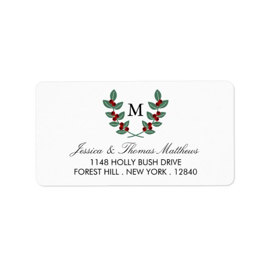 Étiquette La collection de Mariages Monogram Berry Bush (Devant)