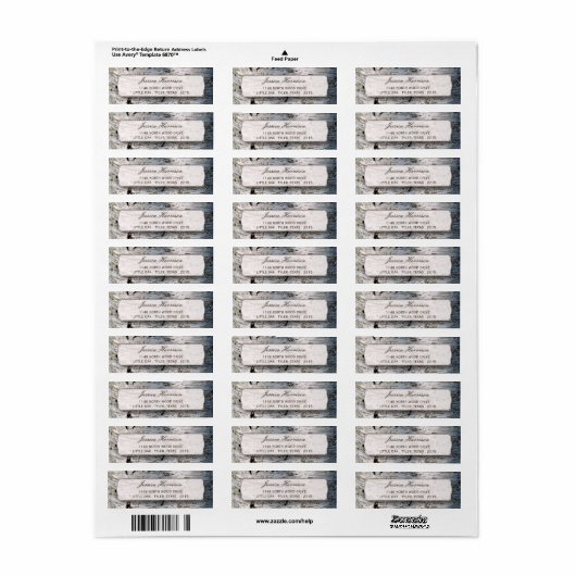 Étiquette La collection de Mariages Rustic Silver Birch Tree (Feuille entière)