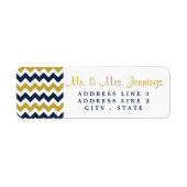 Étiquette La collection Mariage moderne Chevron - Marine & G (Devant)