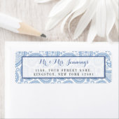 Étiquette La collection Mariage moderne Paisley - Bleu (En situation)