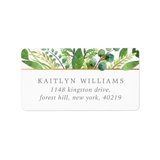 Étiquette La Collection Mariage Verdure & Or (Devant)