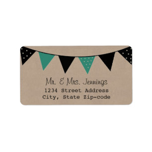 Étiquette La collection moderne de Mariages Bunting Turquois