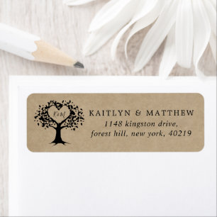 Étiquette La collection Rustic Heart Tree Mariage