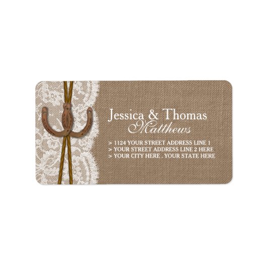 Étiquette La collection Rustic Horseshoe Mariage (Devant)