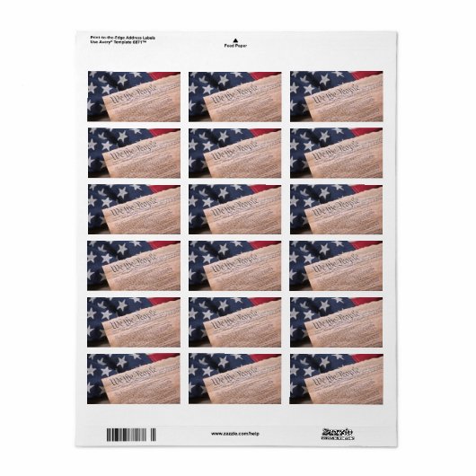 Étiquette La Constitution (Feuille entière)