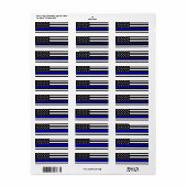 Étiquette La Décor À Drapeau Américain De Ligne Bleue Mince (Feuille entière)