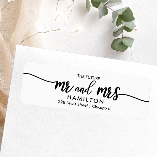Étiquette La future M. et Mme Enregistrer la date de retour 