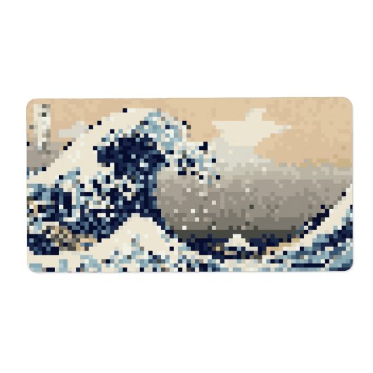 Étiquette La Grande vague au large de Kanagawa 8 bits Pixel  (Devant)