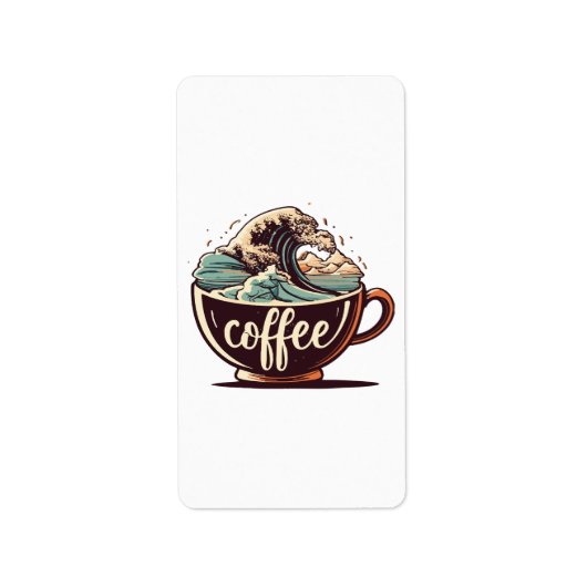 Étiquette La Grande Vague De Café (Devant)