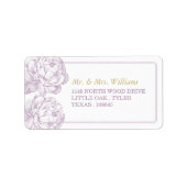 Étiquette La jolie collection de Mariages floraux Peony (Devant)