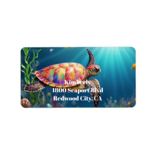 Étiquette La nage d'une tortue de mer dans les profondeurs o