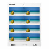 Étiquette La noix de coco sur la plage (Feuille entière)