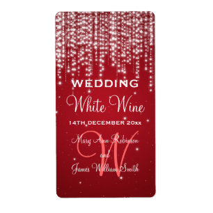 Étiquette La nuit élégante d'étiquette de vin de mariage