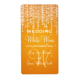 Étiquette La nuit élégante d'étiquette de vin de mariage