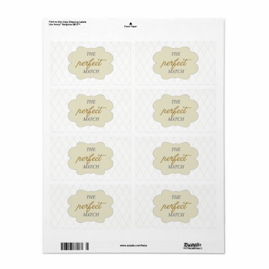 Étiquette la parfaite correspondance (Feuille entière)