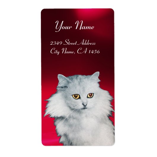 Étiquette LA REINE DES CHATS BLANCS, Bourgogne rouge (Devant)