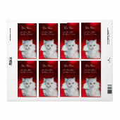 Étiquette LA REINE DES CHAUSSURES BLANCHES, rubis rouge (Feuille entière)