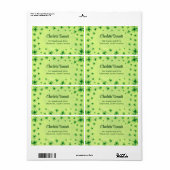 Étiquette La Saint-Patrick Aquarelle Trèfle sur fond vert (Feuille entière)