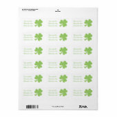 Étiquette La Saint-Patrick shamrock Pois en blanc (Feuille entière)