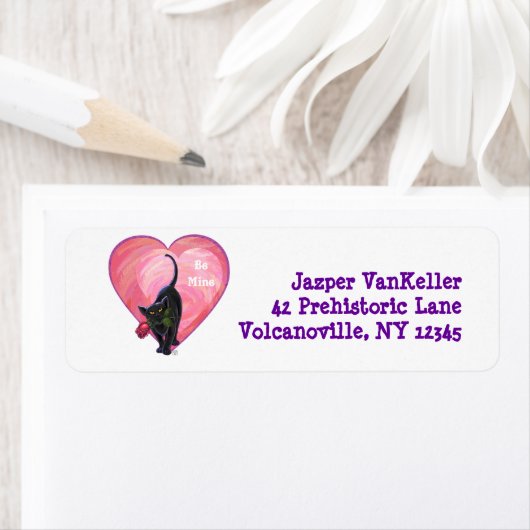 Étiquette La Saint-Valentin du chat noir (En situation)