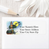 Étiquette La sorcière d'Halloween Vintage (En situation)