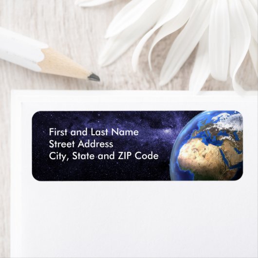 Étiquette La Terre dans l'espace (En situation)