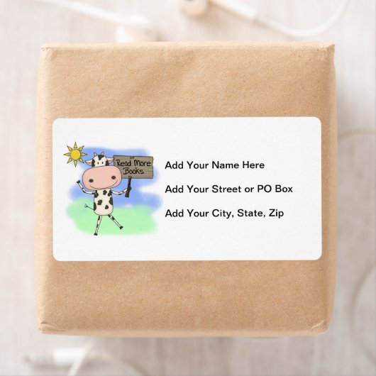 Étiquette La vache Lire Plus De Livres (En situation)