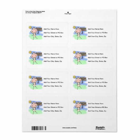 Étiquette La vache Lire Plus De Livres (Feuille entière)