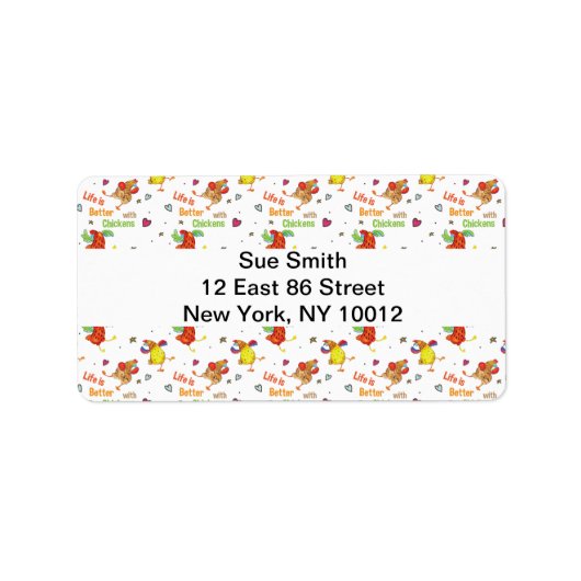 Étiquette La vie est meilleure avec l'aquarelle de poulet (Devant)