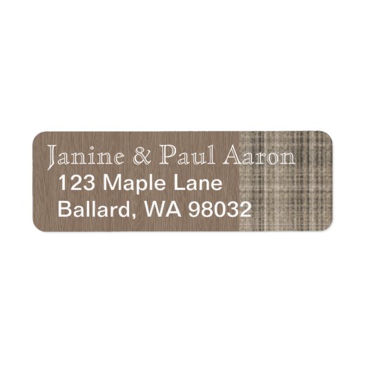 Étiquette Label Brown Beige Plaid Return (Devant)