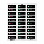 Étiquette Label Cœur Italien (Feuille entière)