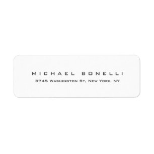 Étiquette Label d'adresse de retour blanc moderne et créativ