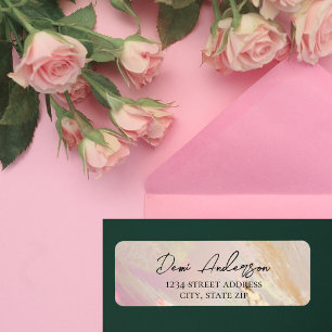Étiquette Label d'adresse de retour de maquillage rose vif m