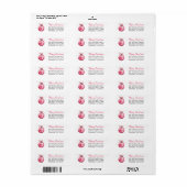 Étiquette Label d'adresse de retour de Noël rose moderne (Feuille entière)