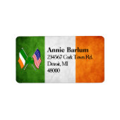 Étiquette Label d'adresse de retour des drapeaux américains  (Devant)