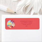 Étiquette Label d'adresse de retour Feliz Navidad Père Noël (En situation)