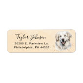 Étiquette Label d'adresse de retour Great Pyrenees (Devant)