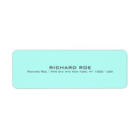 Label d'adresse de retour moderne Cyan Professiona