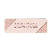 Étiquette Label d'adresse de retour or So Chic Rose (Devant)