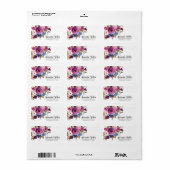 Étiquette Label d'adresse de retour Plum bleu moderne (Feuille entière)