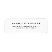 Étiquette Label d'adresse de retour professionnel moderne (Devant)