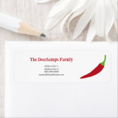 Étiquette Label d'adresse de retour Red Chili Pepper (En situation)